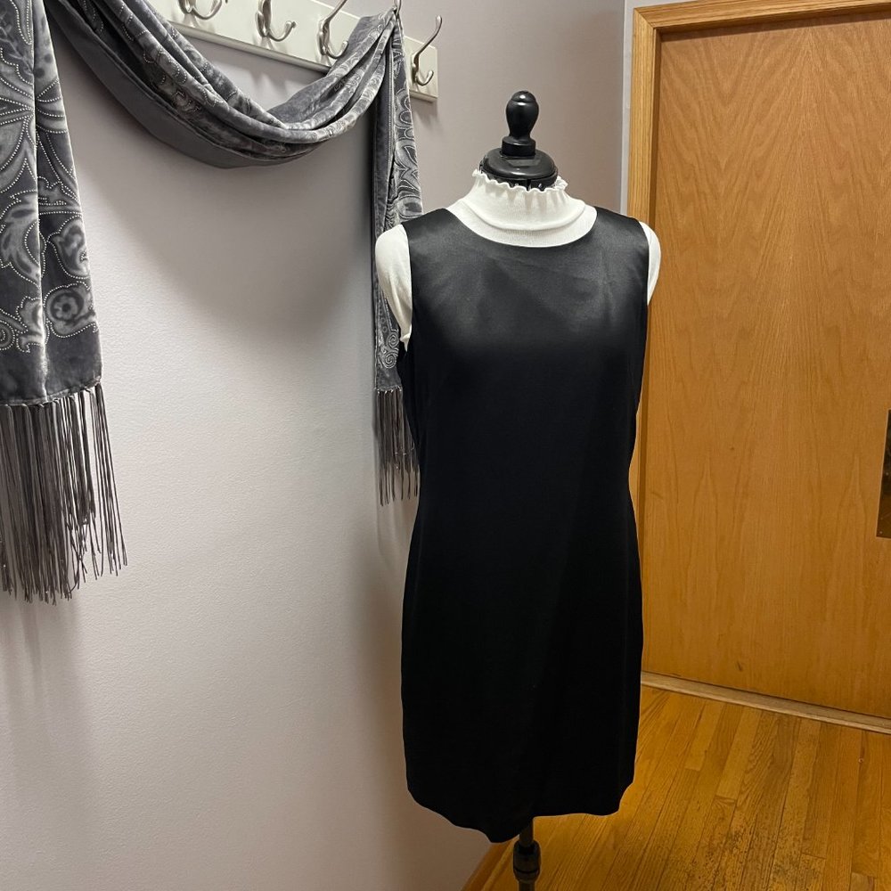 Classy Silk Sheath Cocktail Dress, Black